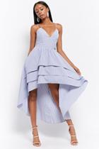 Forever21 Pinstriped High-low Homecoming Dress