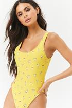 Forever21 Cocktail Print One-piece Swimsuit