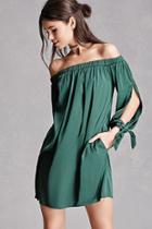 Forever21 Satin Off-the-shoulder Dress