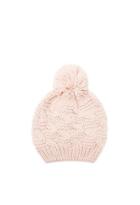 Forever21 Textured Knit Pom Beanie (blush)