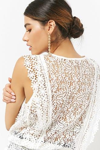 Forever21 Sheer Lace Self-tie Top