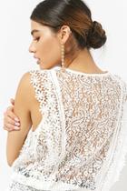 Forever21 Sheer Lace Self-tie Top