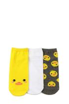Forever21 Baby Chick Graphic Ankle Socks - 3 Pack