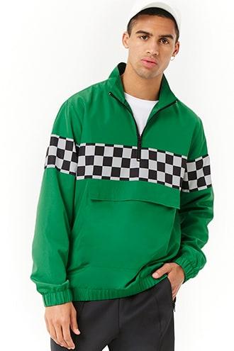 Forever21 Checkered-trim Anorak