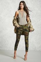 Forever21 Camo Print Cargo Ankle Pants
