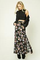 Forever21 Tiered Floral Print Maxi Skirt