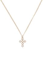 Forever21 Gold & Clear Cubic Zirconia Cross Necklace
