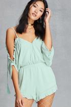 Forever21 Women's  Open-shoulder Surplice Romper