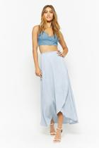 Forever21 Chambray High-low Wrap Skirt
