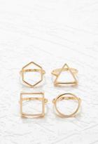 Forever21 Geo Cutout Ring Set (gold)