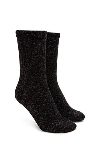 Forever21 Metallic Thread Crew Socks