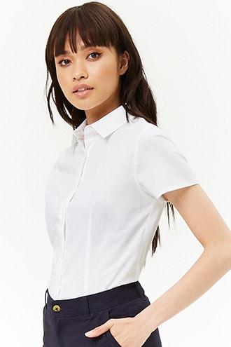 Forever21 French Toast Poplin Shirt