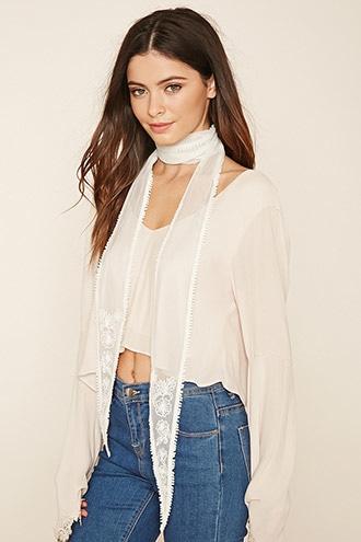 Forever21 Floral Lace Oblong Scarf