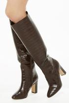 Forever21 Faux Croc Over-the-knee Boots