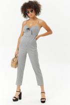 Forever21 Knot-front Gingham Jumpsuit