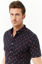 Forever21 Just Threads Flamingo Print Shirt