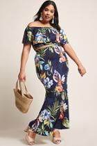 Forever21 Plus Size Floral Crop Top & Maxi Skirt Set