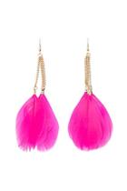 Forever21 Neon Feather Drop Earrings