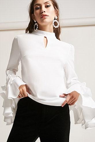 Forever21 Mock Neck Tiered Top
