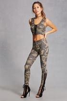 Forever21 Camo Lace-up Leggings