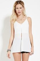 Forever21 Slit-front Crochet-layered Cami