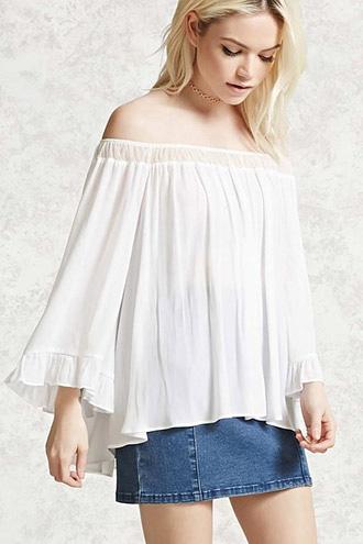 Forever21 Mesh Off-the-shoulder Top