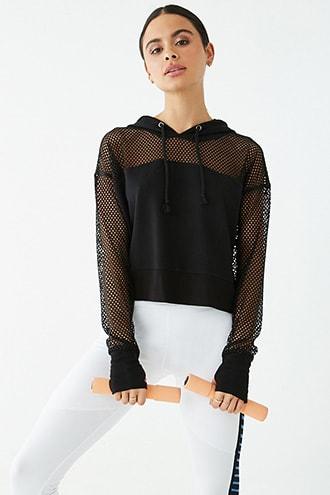 Forever21 Active Fishnet Hoodie