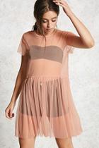 Forever21 Sheer Mesh Cinched Hem Dress