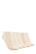 Forever21 Women's  Oatmeal & Cream Classic Pattern Ankle Sock Set