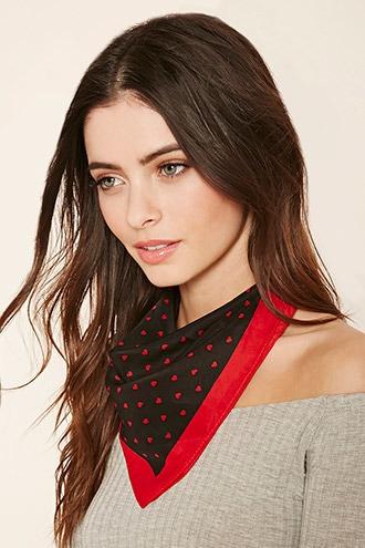 Forever21 Mini Heart Square Scarf