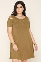 Forever21 Plus Women's  Olive Plus Size Crisscross Dress