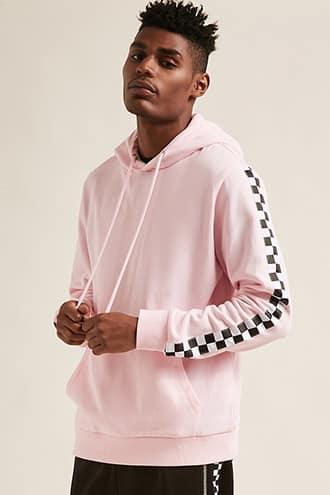 Forever21 Contrast Checker Print Hoodie