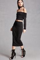 Forever21 Midi Stretch-knit Skirt