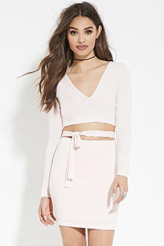 Forever21 Women's Pink Self-tie Cutout Dress