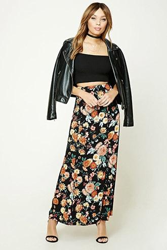 Forever21 Floral Print Maxi Skirt