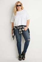 Forever21 Plus Distressed Boxy Tee