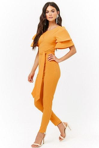 Forever21 Structured Flounce Jumpsuit