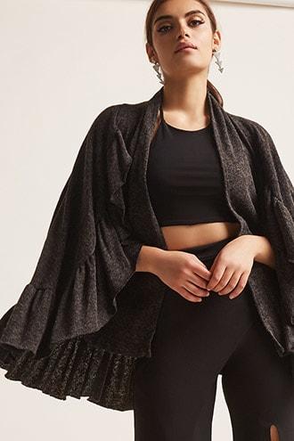 Forever21 Ruffled Knit Cape
