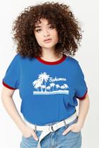 Forever21 Plus Size Bahamas Graphic Ringer Tee