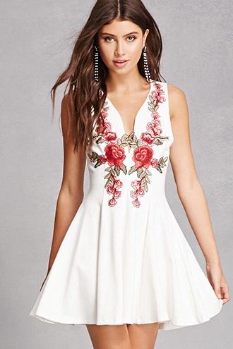 Forever21 Floral Applique Princess Dress