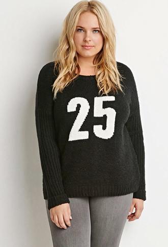 Forever21 Plus Textured Graphic Sweater