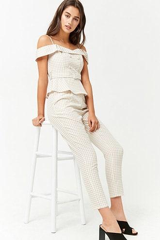Forever21 Pleated Gingham Pants