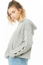 Forever21 Lace-up Drawstring Hoodie