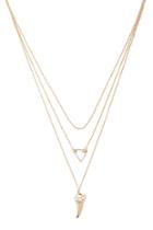Forever21 Layered Horn & Triangle Pendant Chain Necklace