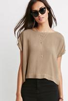 Forever21 Cuffed Cap-sleeve Boxy Top