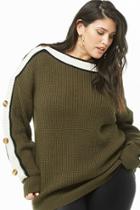 Forever21 Plus Size Ribbed Striped-trim Sweater