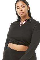 Forever21 Plus Size Half-zip Pull Ring Pullover