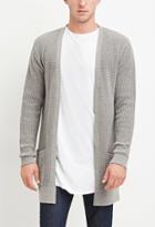 21 Men Men's  Waffle Knit Cardigan (heather Grey)