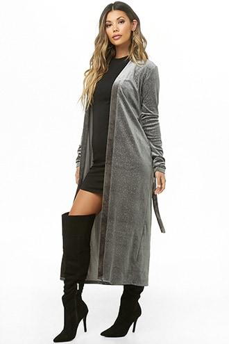 Forever21 Velvet Belted Pin Dot Jacket