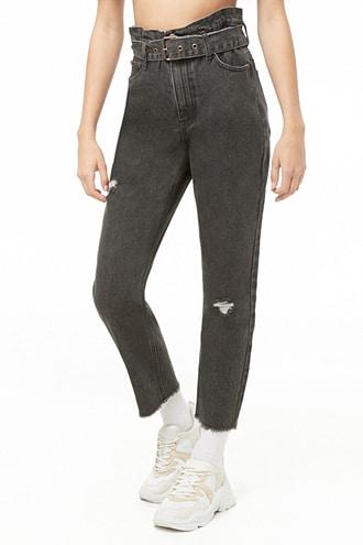 Forever21 Belted High-rise Jeans